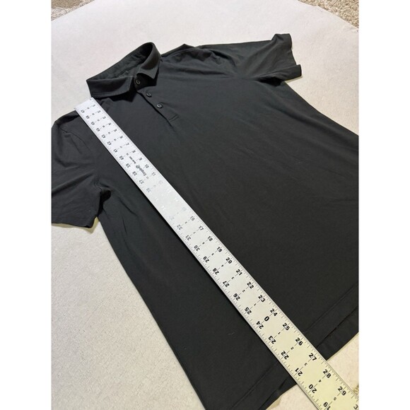Lululemon Polo Shirt Mens L Black Stretch Golf Sports Short Sleeve Performance - Picture 5 of 5